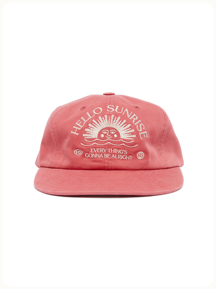 Washed HS Arch Logo 6Panel Cap_Vintage Red