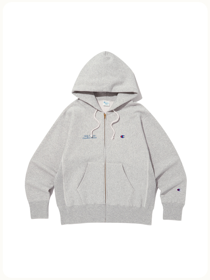 [Champion x Hello Surise][ASIA] Reverse Weave® 115 (Blue Tag) Zip-Up Hoodie_Normal Grey