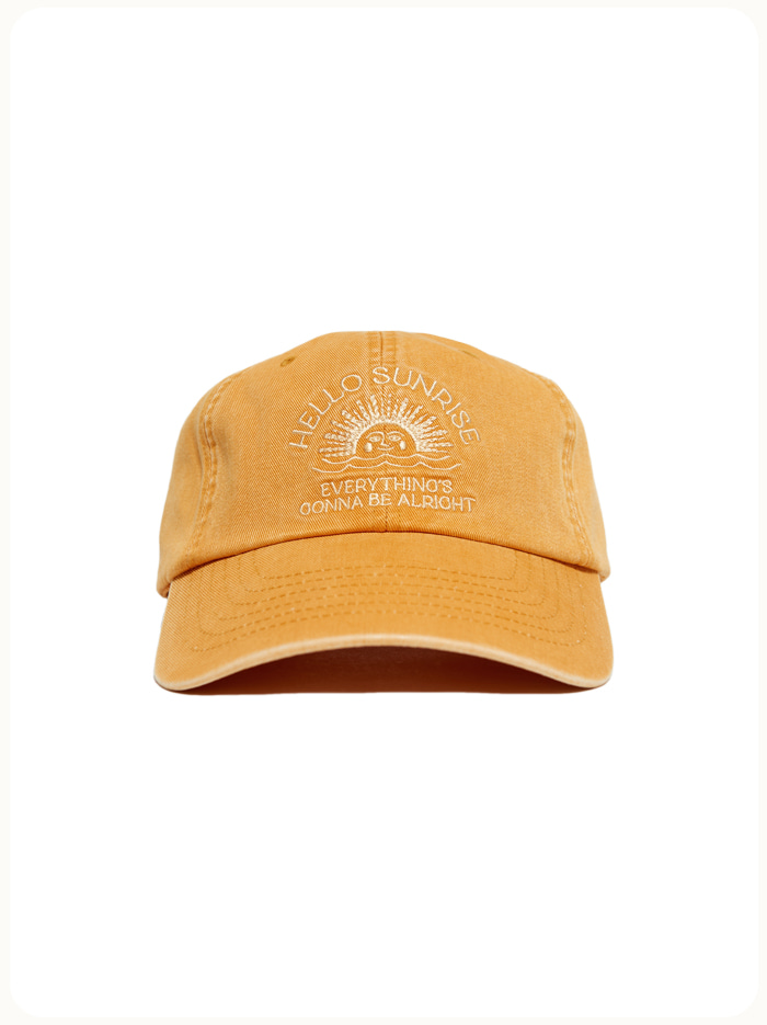 Washed VTG Arch Logo Ball Cap_Sunset Orange